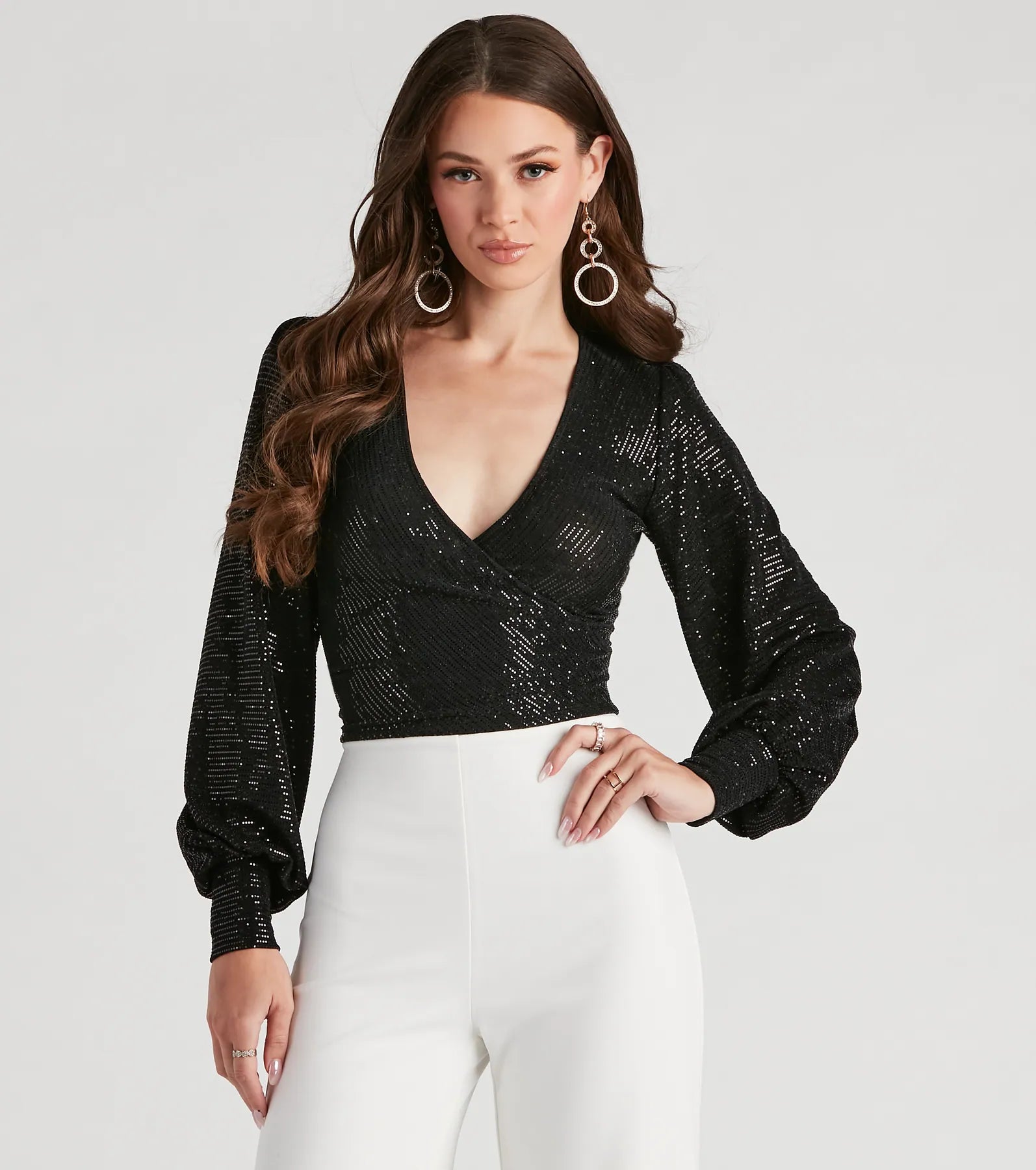 Unmissable Offer Sparkling Beauty Sequin Wrap Top