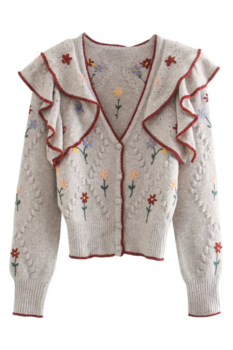 Weekend Savings Delight Embroidered layered decorative sweater design sweater coat S2522 Weekend Savings Delight Embroidered layered decorative sweater design sweater coat S2522