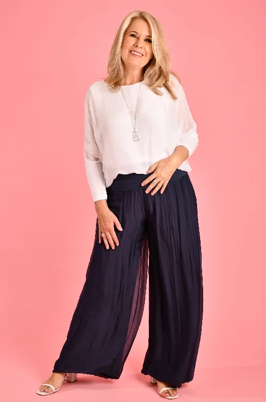Discount Extravaganza VLSP110 (2184) -  PISA SILK PANT - NAVY