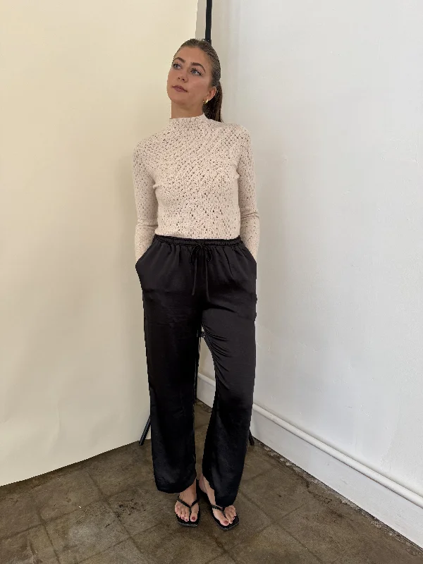 Weekend Bargains to Grab PINCH Mia Black Satin Drawstring Pants