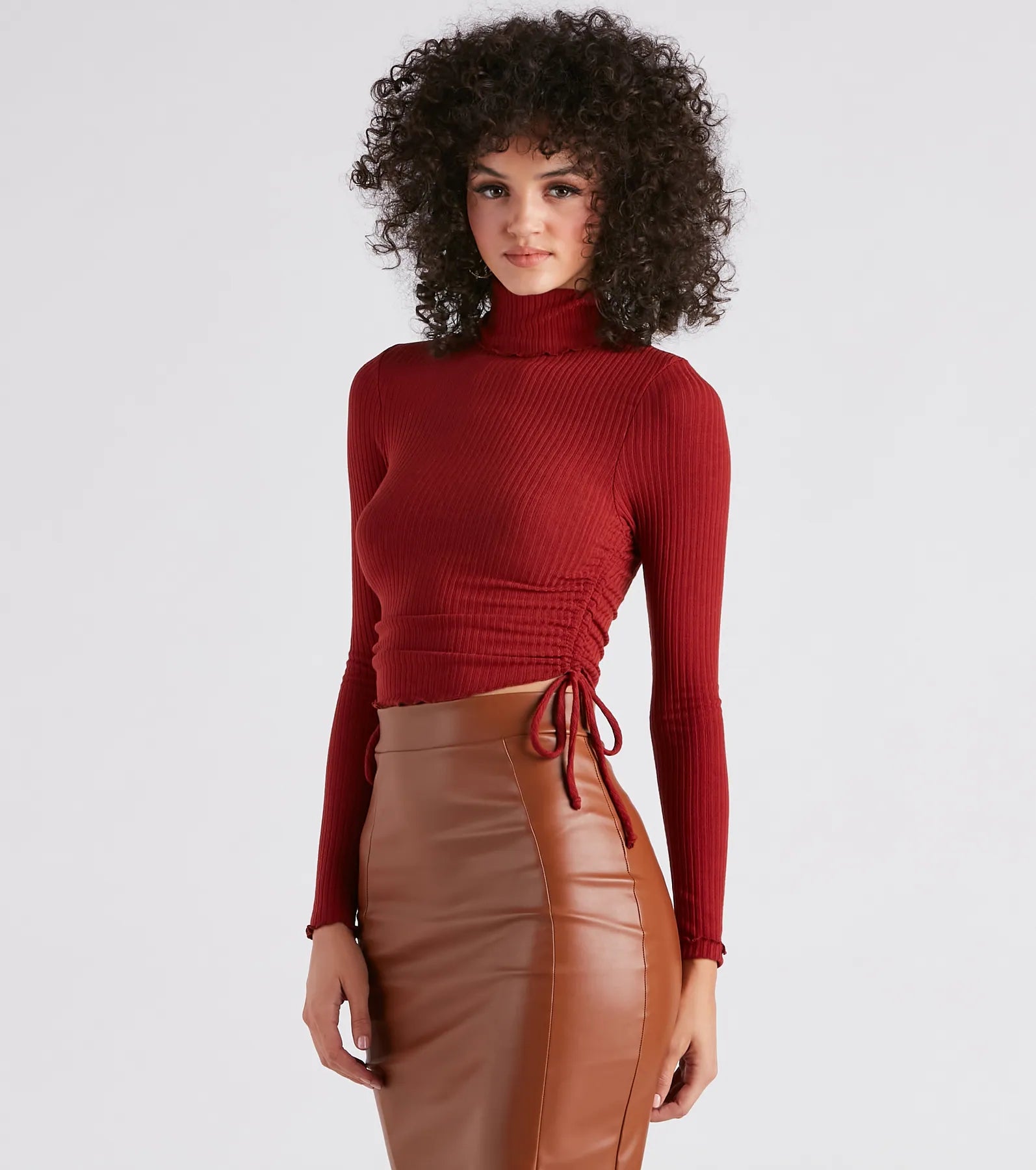 One-Day Only Sweet Day Turtleneck Knit Crop Top