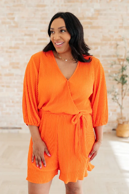 Daily Special Roll With me Romper in Tangerine