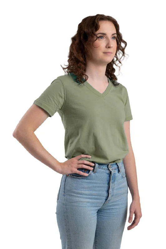 Exclusive Savings Berne Lichen Cotton Blend Womens Performance V-Neck Tee S/S