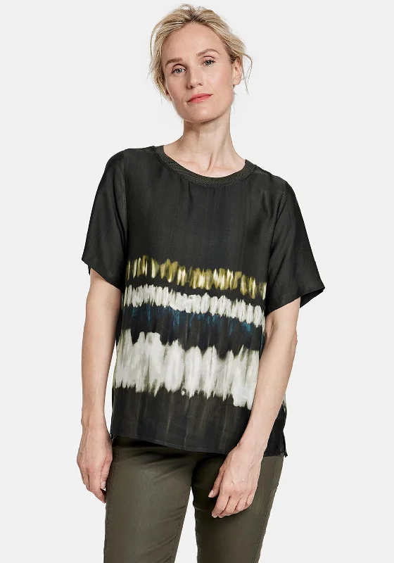 Limited Time Gerry Weber Blur Effect Relaxed Top, Khaki Multi