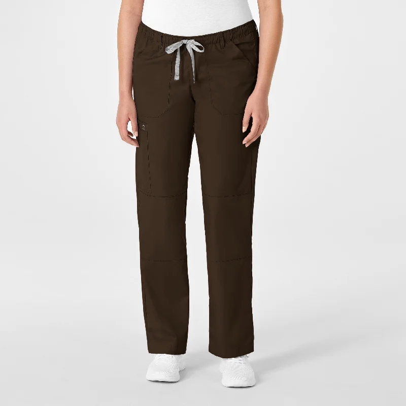 Limited Time Offer WonderWORK Women's Straight Leg Cargo Scrub Pant - Chocolate