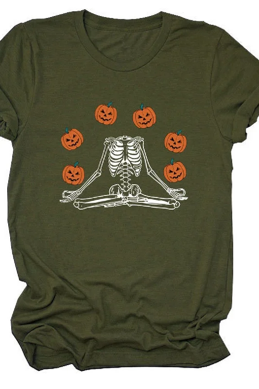 Blowout Sale PUMPKIN PRINTED SHORT SLEEVE T SHIRT FOR WOMEN