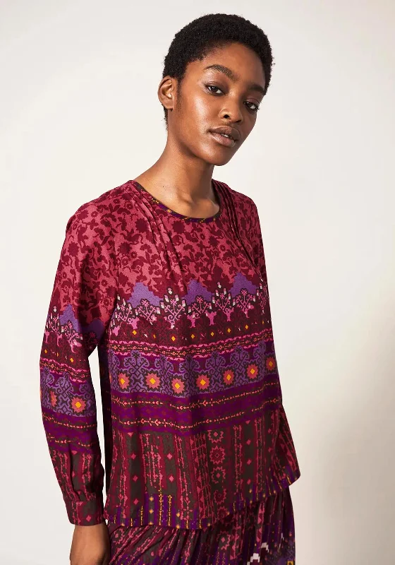 Savings Galore White Stuff Penny Eco Vero Top, Plum Multi