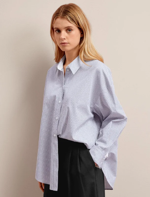 Weekend Savings Delight Sammy Organic Cotton Shirt - Blue White Stripe