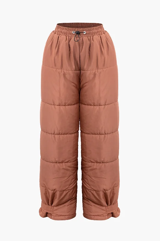 Markdowns Drawstring Waist Puffer Pants