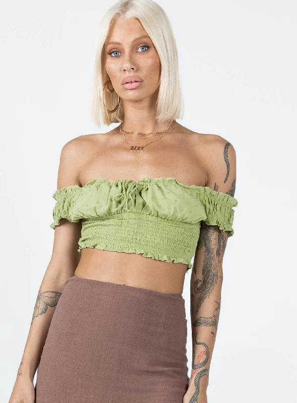 Huge Discounts Asner Top Sage Green