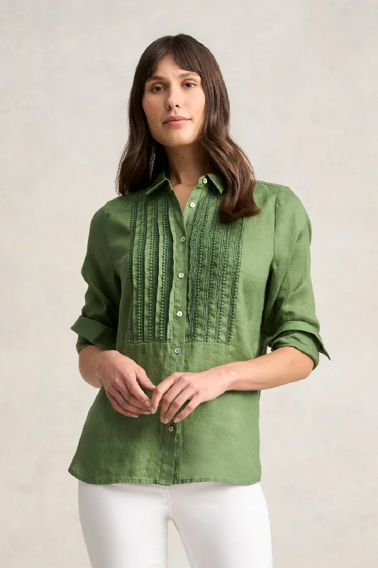 Now or Never Lace Trim Linen Shirt