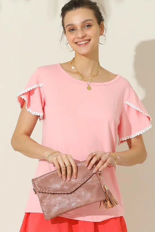 Savings Spectacular DOUBLE LAYERED SHORT SLEEVE CASUAL TOP