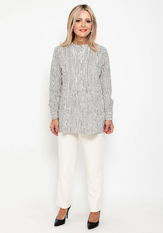 Bargain Bin Masai Gabri Dotty Tunic Top, Black & Cream