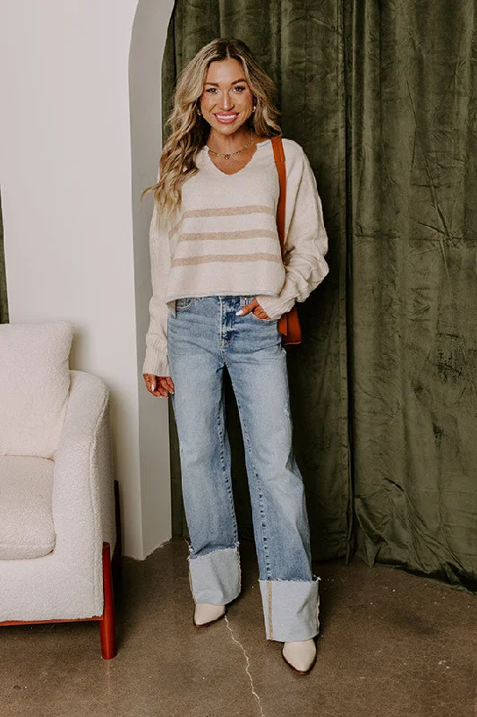 Crazy Savings Chai Latte Please Knit Crop Sweater
