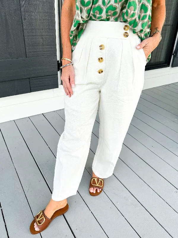 Savings Event Off-White Button Up Pants