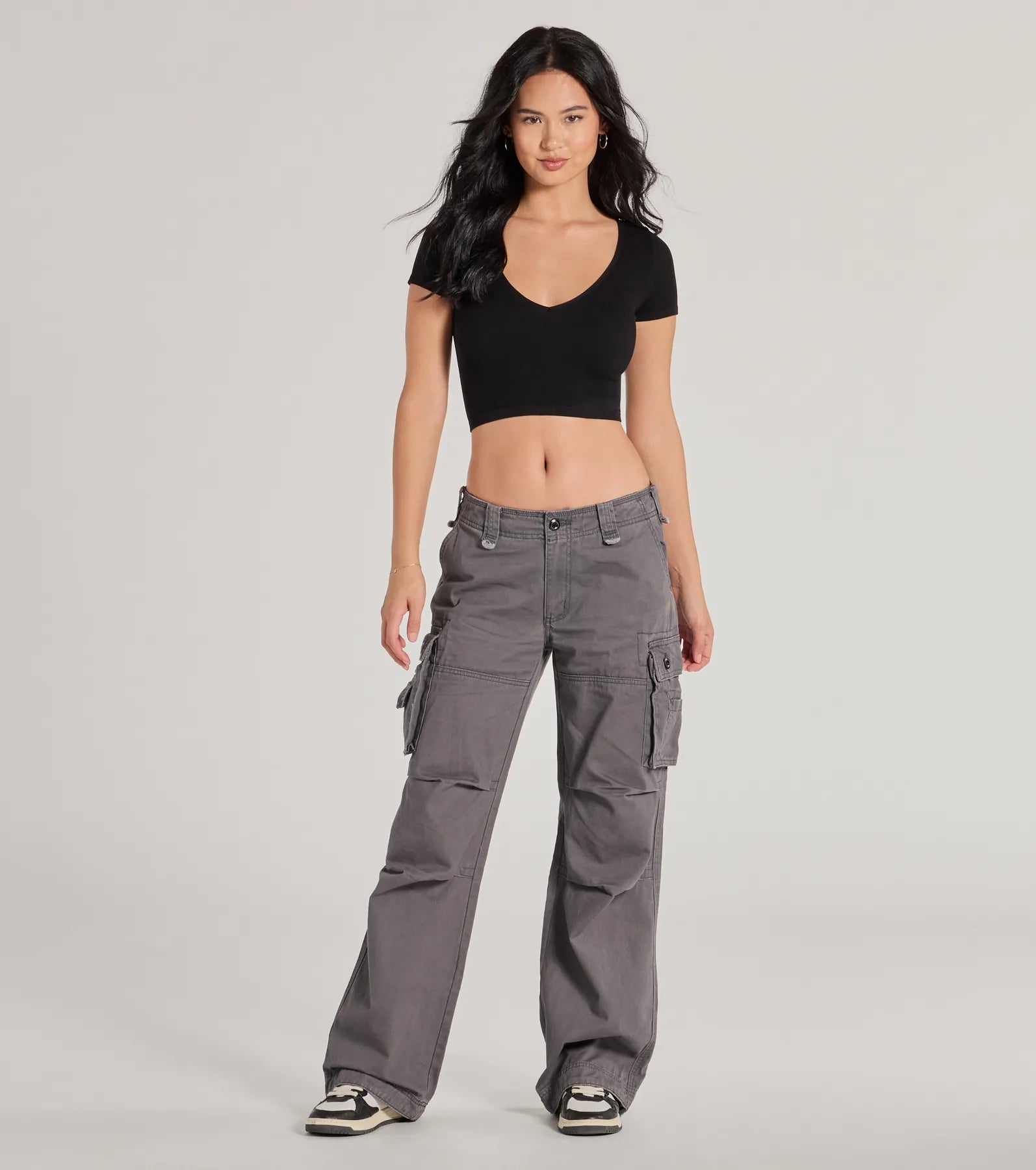 Midnight Sale Step It Up Mid-Rise Twill Cargo Pants