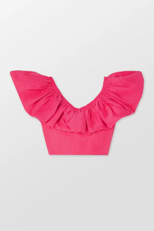 Price Reduction Bubble Flounce Cropped Top