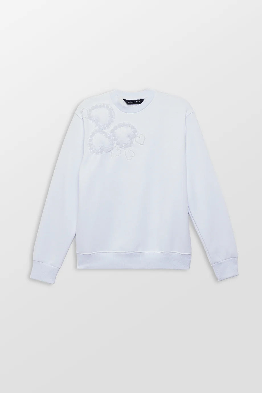 Bonus Savings Beads Heart Embroidery Sweatshirt