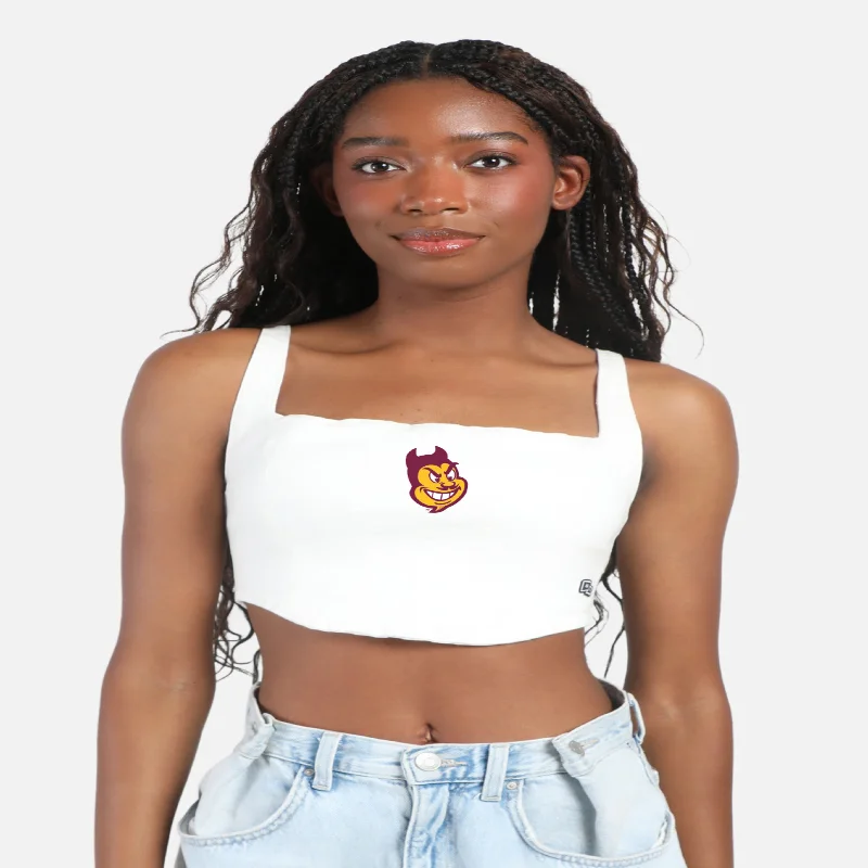 Hurry In ASU Ladies Denim Corset WHT