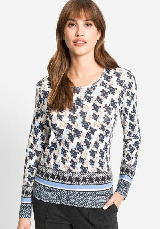 Exclusive Weekend Offers Inside Olsen Block Print T-Shirt, Navy Multi