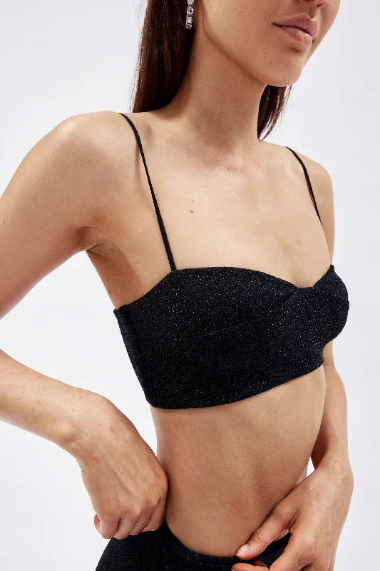 Top Pick Black Lurex Bra