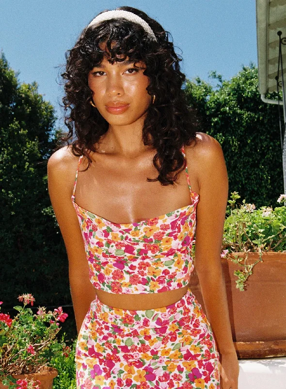 Daily Special Celena Top Rainbow Floral