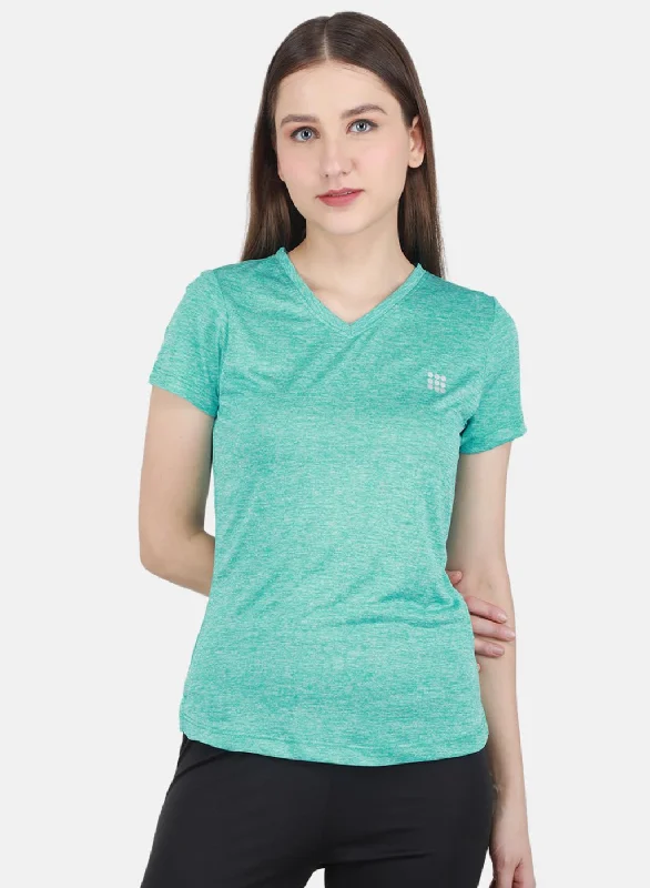 Final Clearance Women Sea Green Solid Top