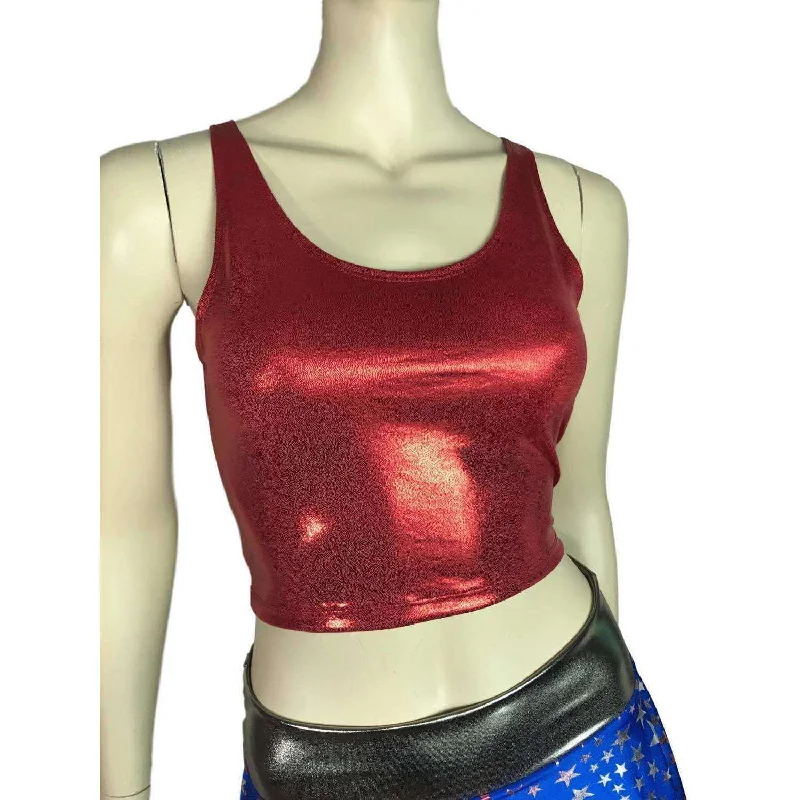 New Markdowns Crop Tank Top - Red Mystique
