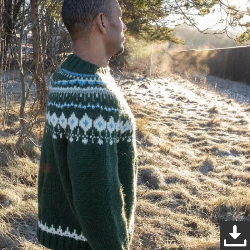 Final Sale Weihnachtlicher Herren Pullover Strickanleitung - Sandnes Garn (PDF)