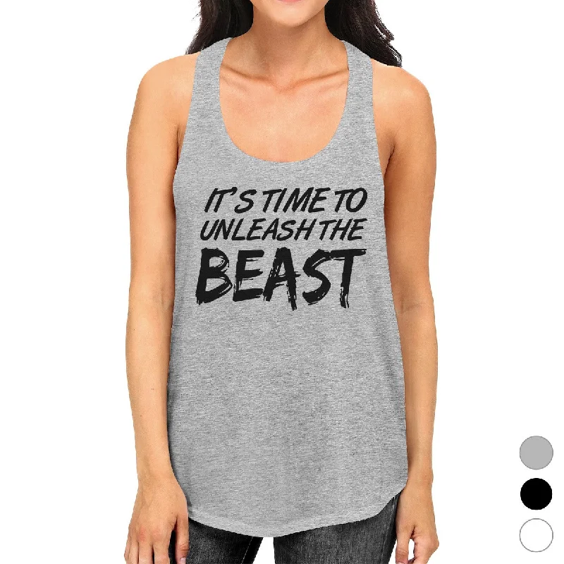 Weekend Flash Sale Unleash Beast Womens Cute Racerback Tank Top Funny Gym Gift Tanks