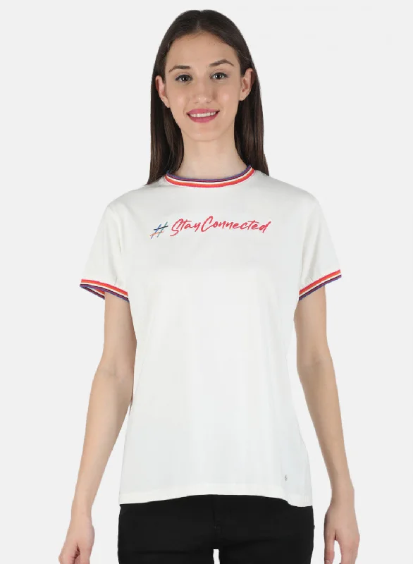 Price Smash Women Off White Embroidered Top