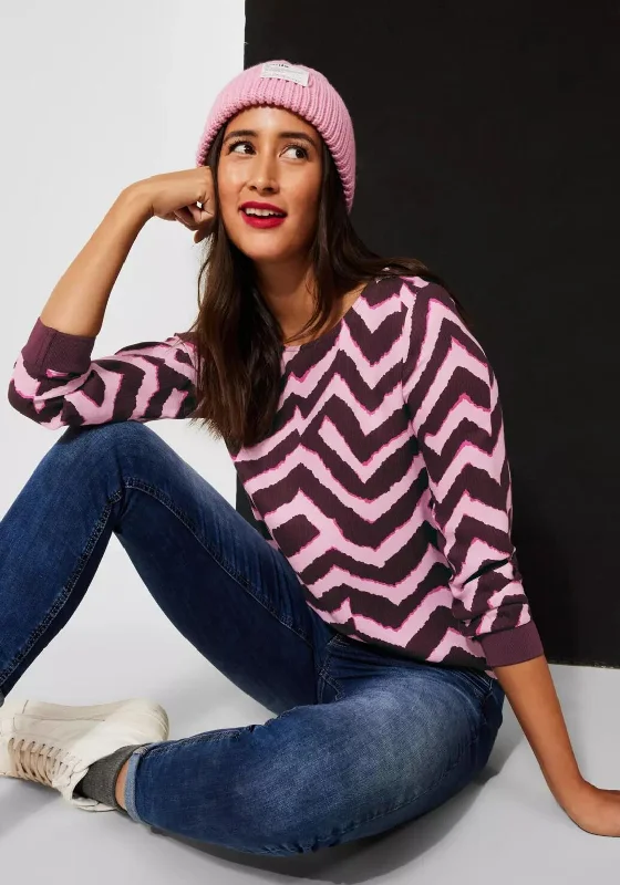 Big Discounts Street One Zig Zag Pattern Top, Intense Aubergine