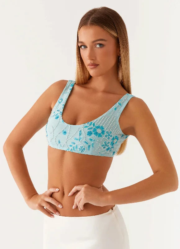 Crazy Deal Mercer Sequin Bralette - Blue