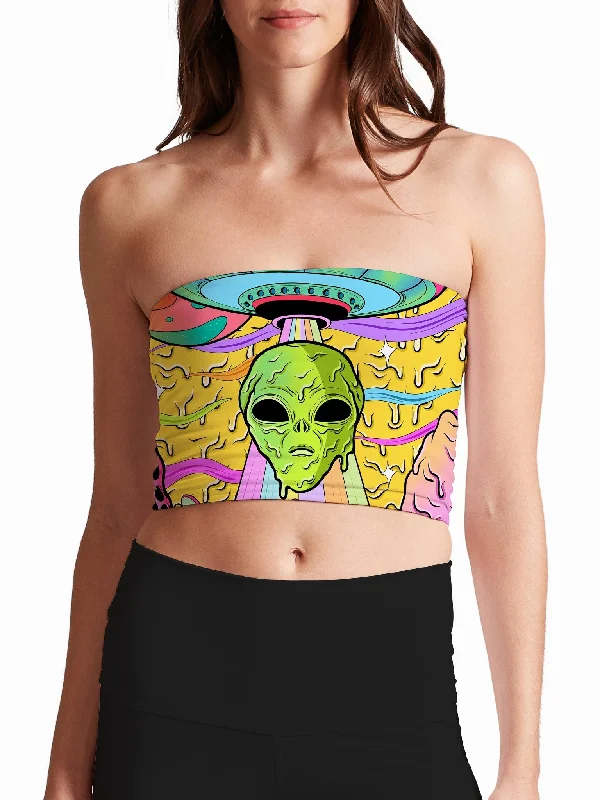 Online Only Neon Alien Drip Invasion (Yellow) Tube Top