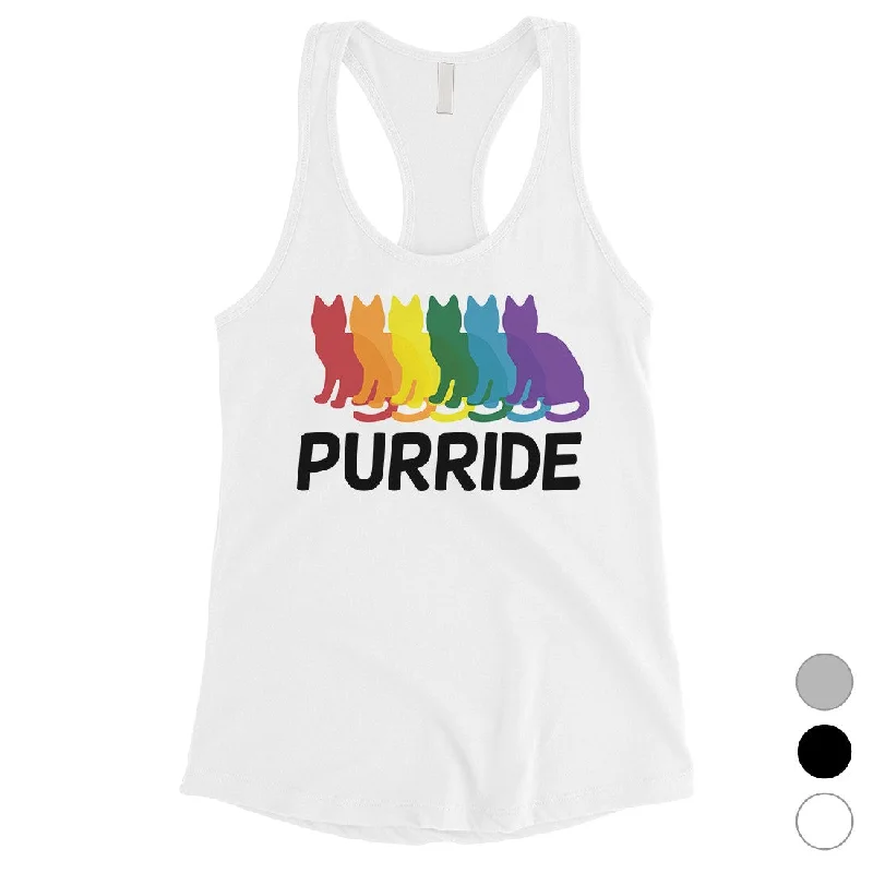 Members Only LGBT Purride Rainbow Cats Womens Tank Top