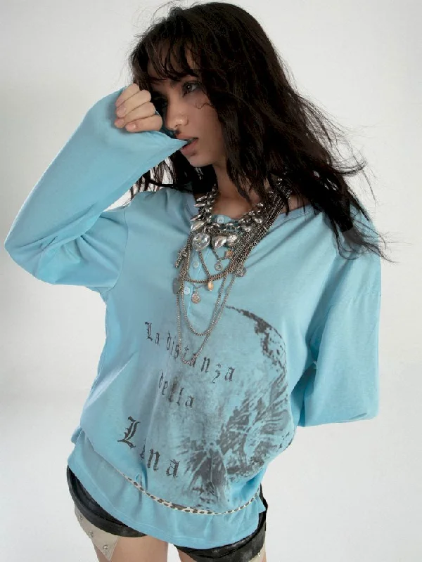 Take Action LOOSE ASYMMETRIC NECKLINE T-SHIRT [S0000008481]