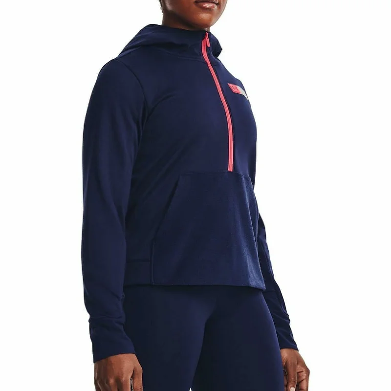 Weekend Offers You Can't Ignore Under Armour Plus Half Zip Womens Training Hoody - Navy