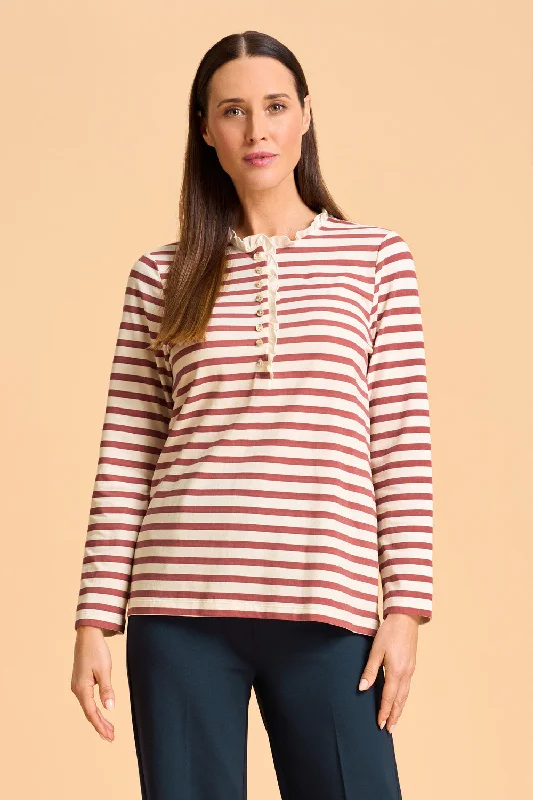 Online Specials Ruffle Trim Henley T-Shirt