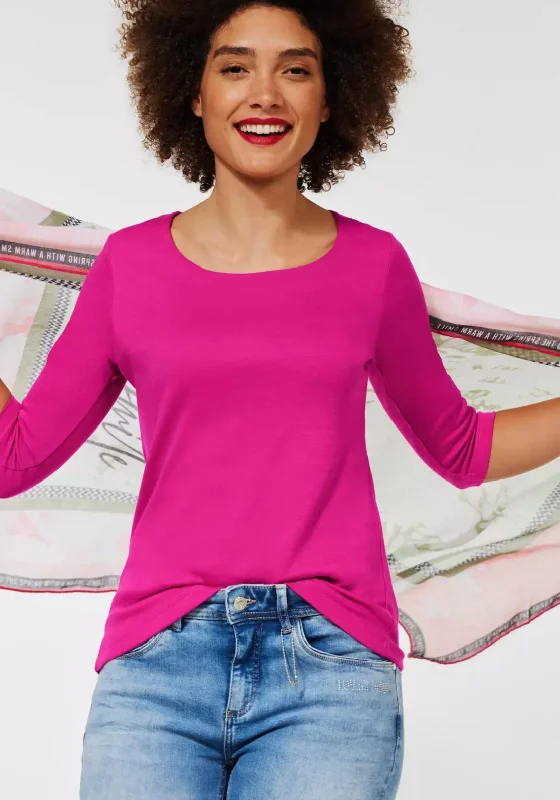 Hurry In Street One Scoop Neck Top, Pink