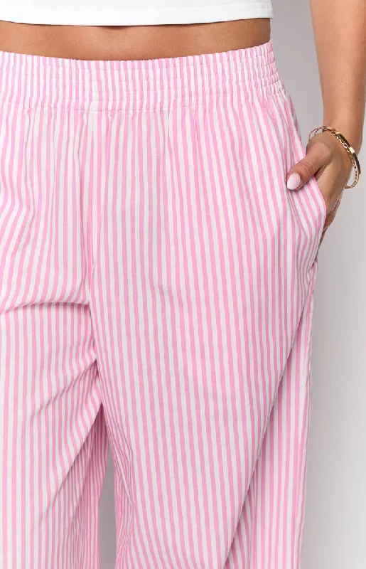 Hurry In Mahalia Pink Stripe Pants