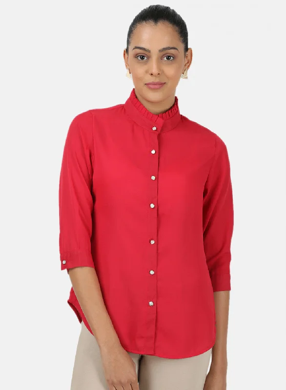 Exclusive Access Womens Red Plain Top