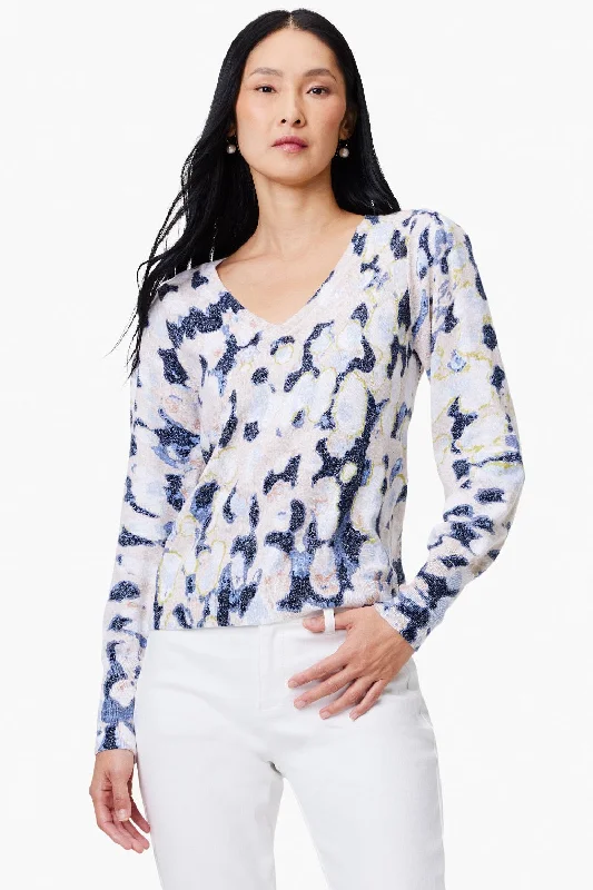 Make Your Weekend Count with Savings NIC+ZOE Blue/Multi Rolling Clouds Knitted Sweater Top S241110