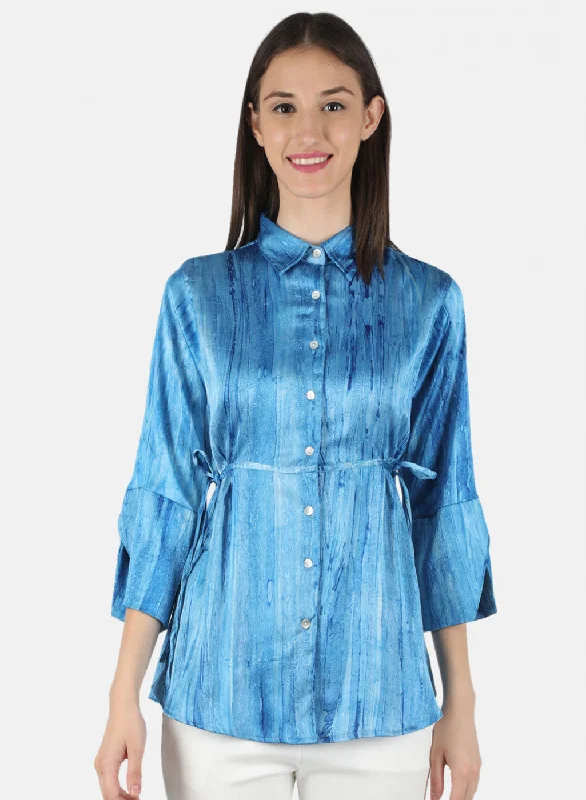 Price Buster Women Blue Printed Top