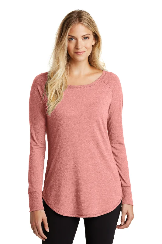 Unmissable Sale District Womens Perfect Tri Long Sleeve Crewneck T-Shirt - Blush Pink Frost