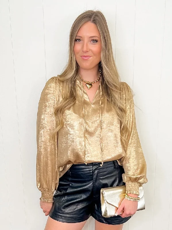 Lowest Prices Golden Radiance Blouse-Gold
