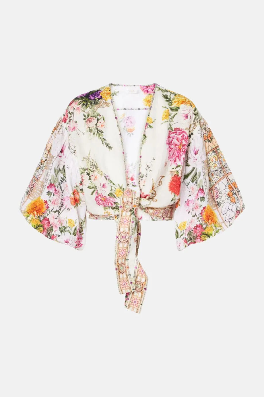 Deal of the Week Tie Front Puff Sleeve Top