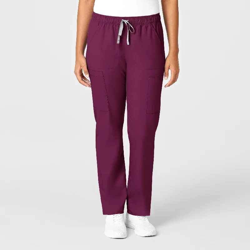 Best Bargains WonderWORK Women's Convertible Slim Leg Scrub Pant - Wine