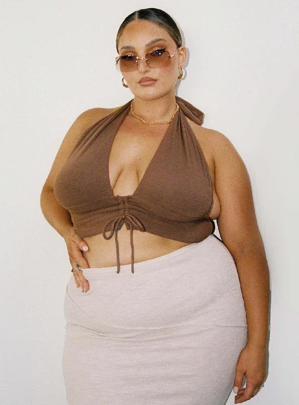 Year-End Sale Shiloh Top Brown Curve