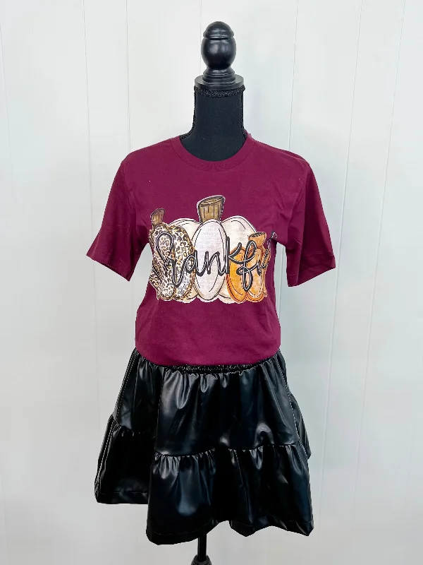 Deep Savings Thankful Pumpkins Tee-Maroon