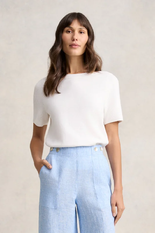 One-DAY Sale Boat Neck Knit Top